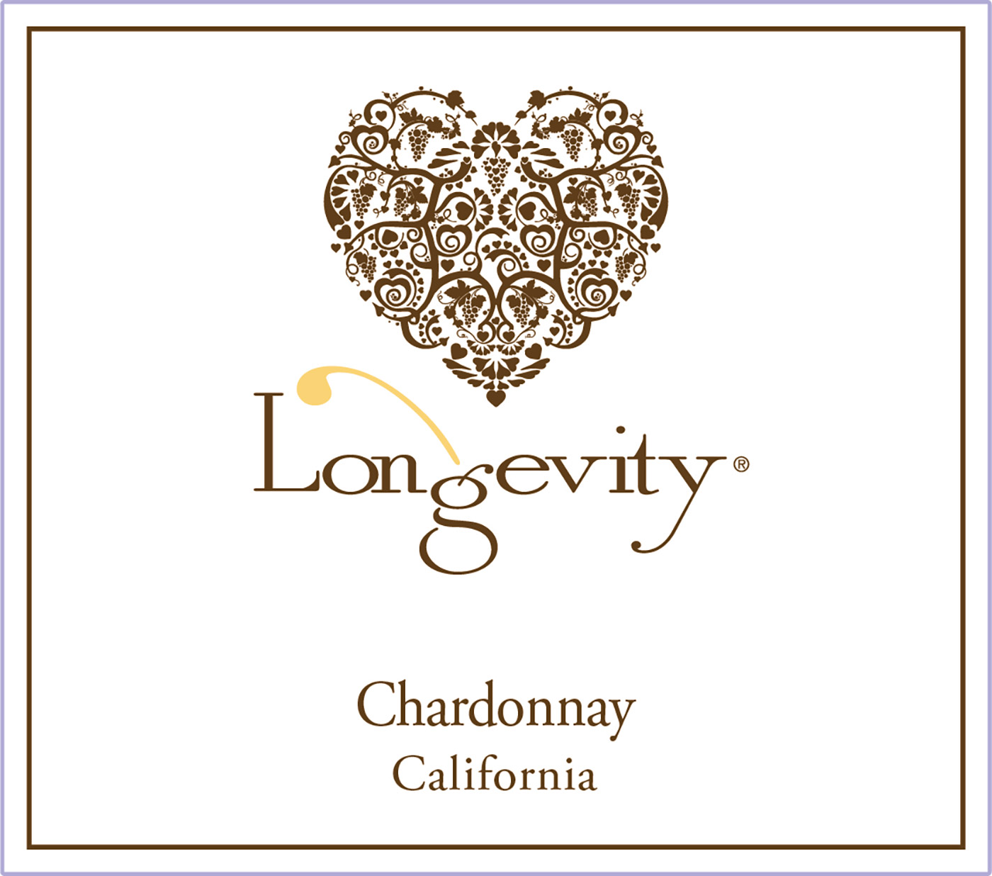 Longevity brand Chardonnay wine bottle front label sample