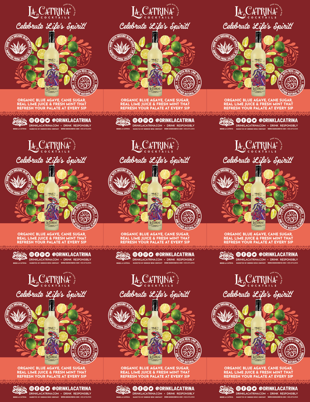 La Catrina Cocktails Mojito shelf talker sample