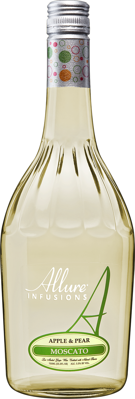 Allure Infusions brand Apple Pear Moscato bottle front view