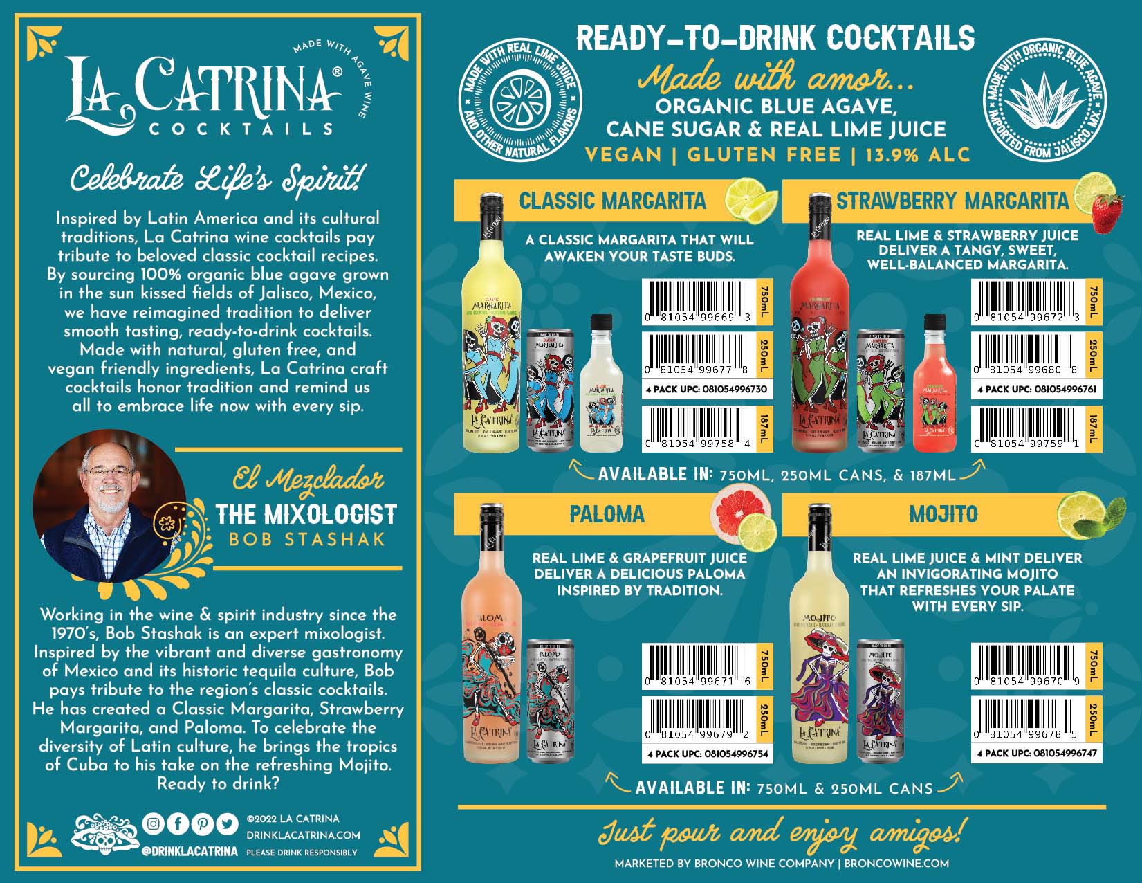 La Catrina Cocktails Family tech sheet sample