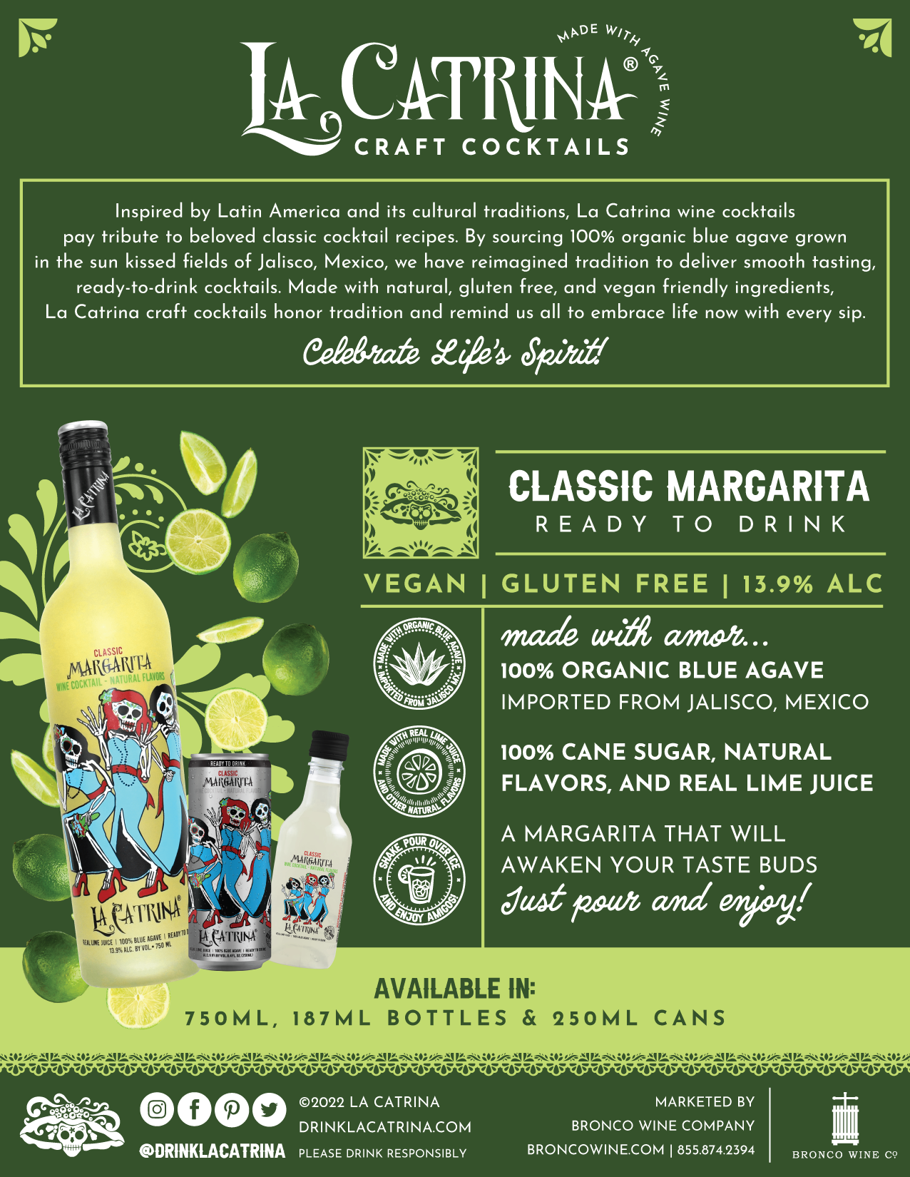 La Catrina Cocktails Classic Margarita tech sheets sample