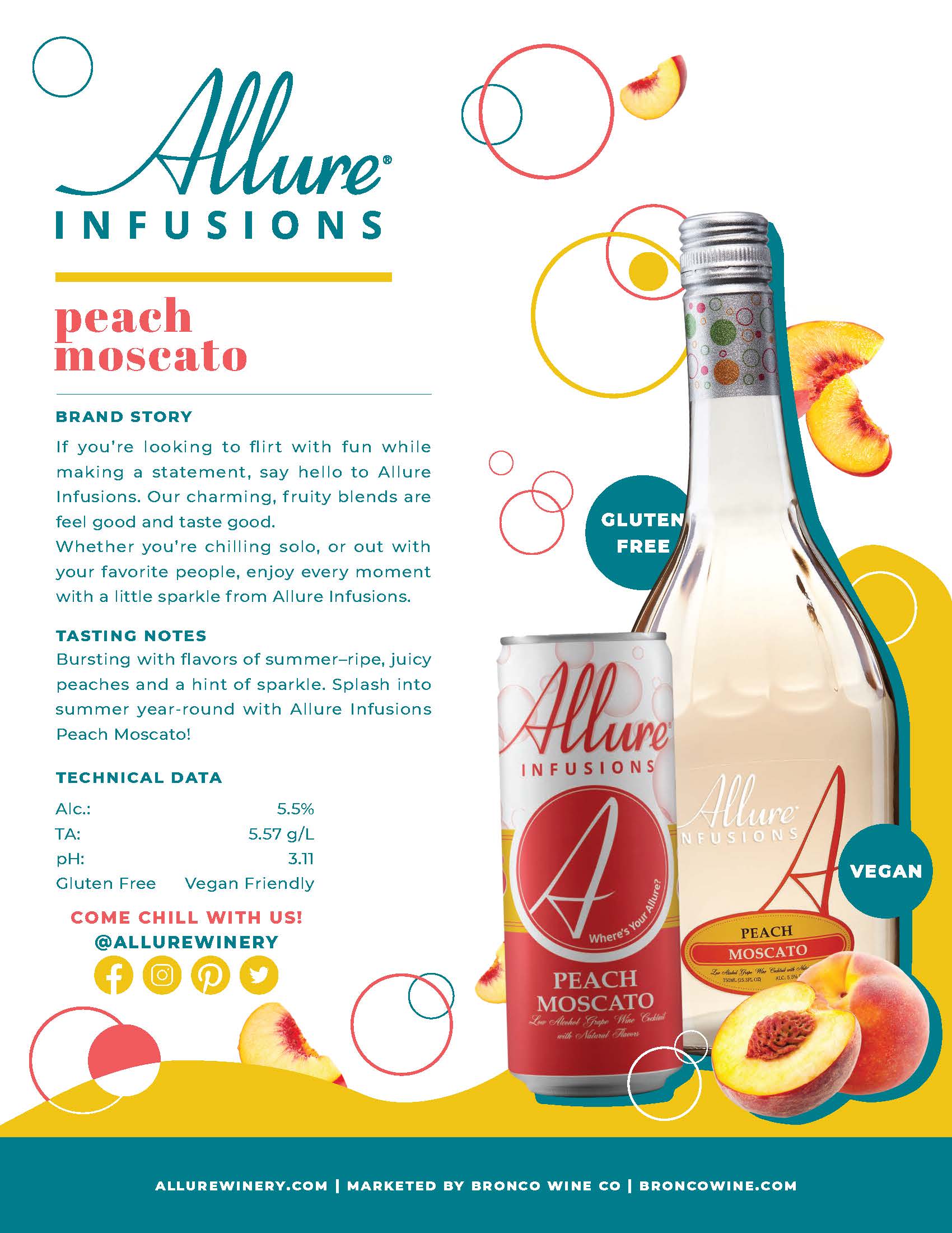 Allure Infusions Peach Moscato tech sheets sample