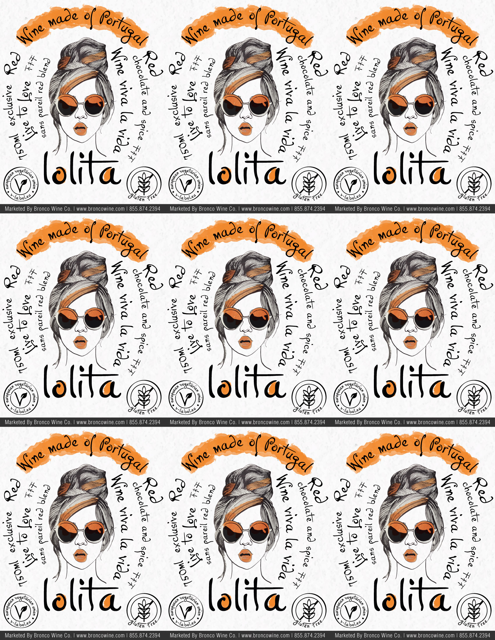 Lolita wine brand Red Blend shelf talker sample