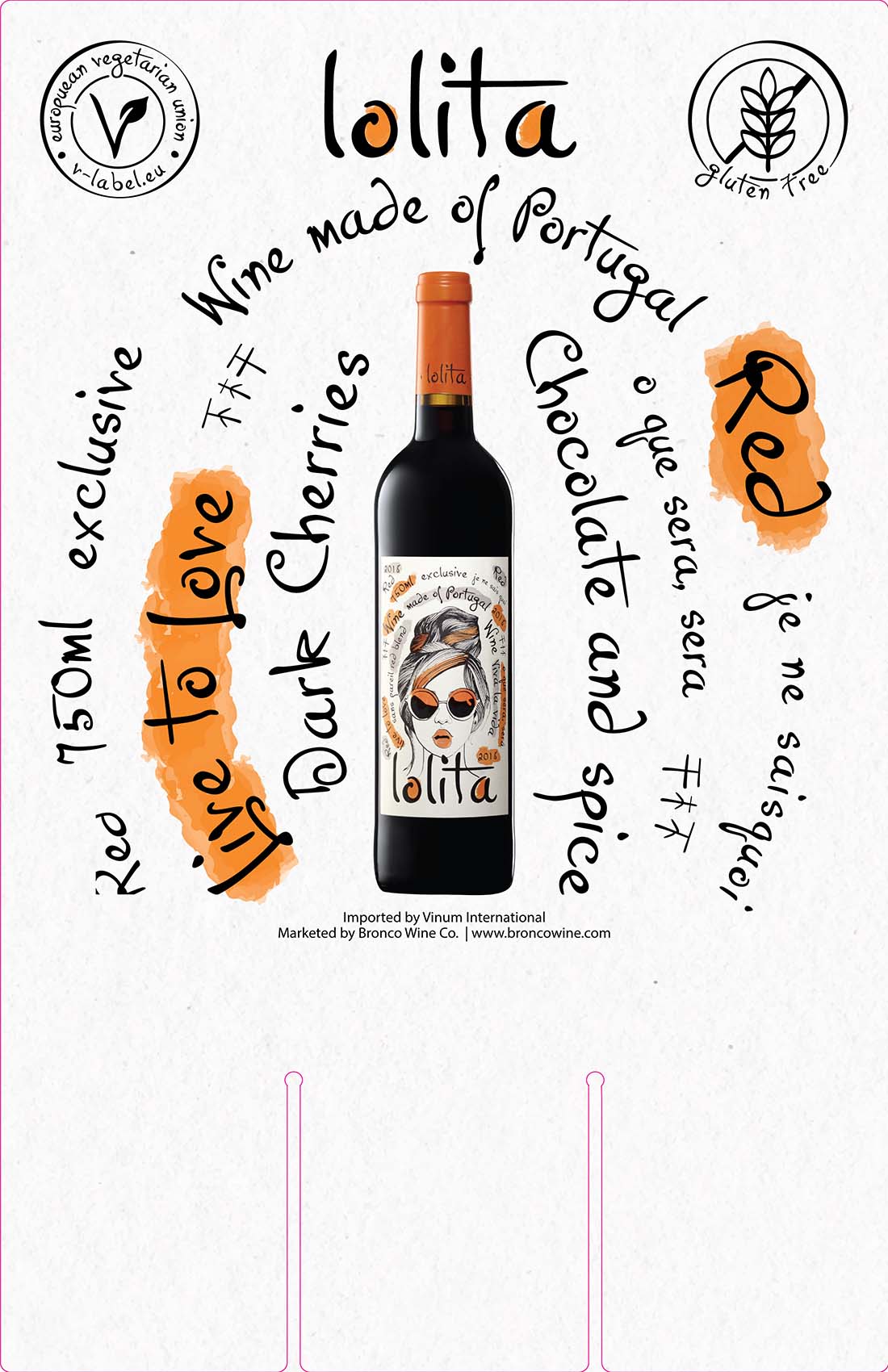 Lolita wine brand Red Blend case card sample