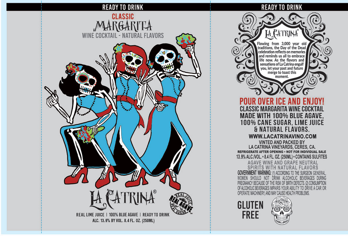 La Catrina Cocktails Classic Margarita Can label sample