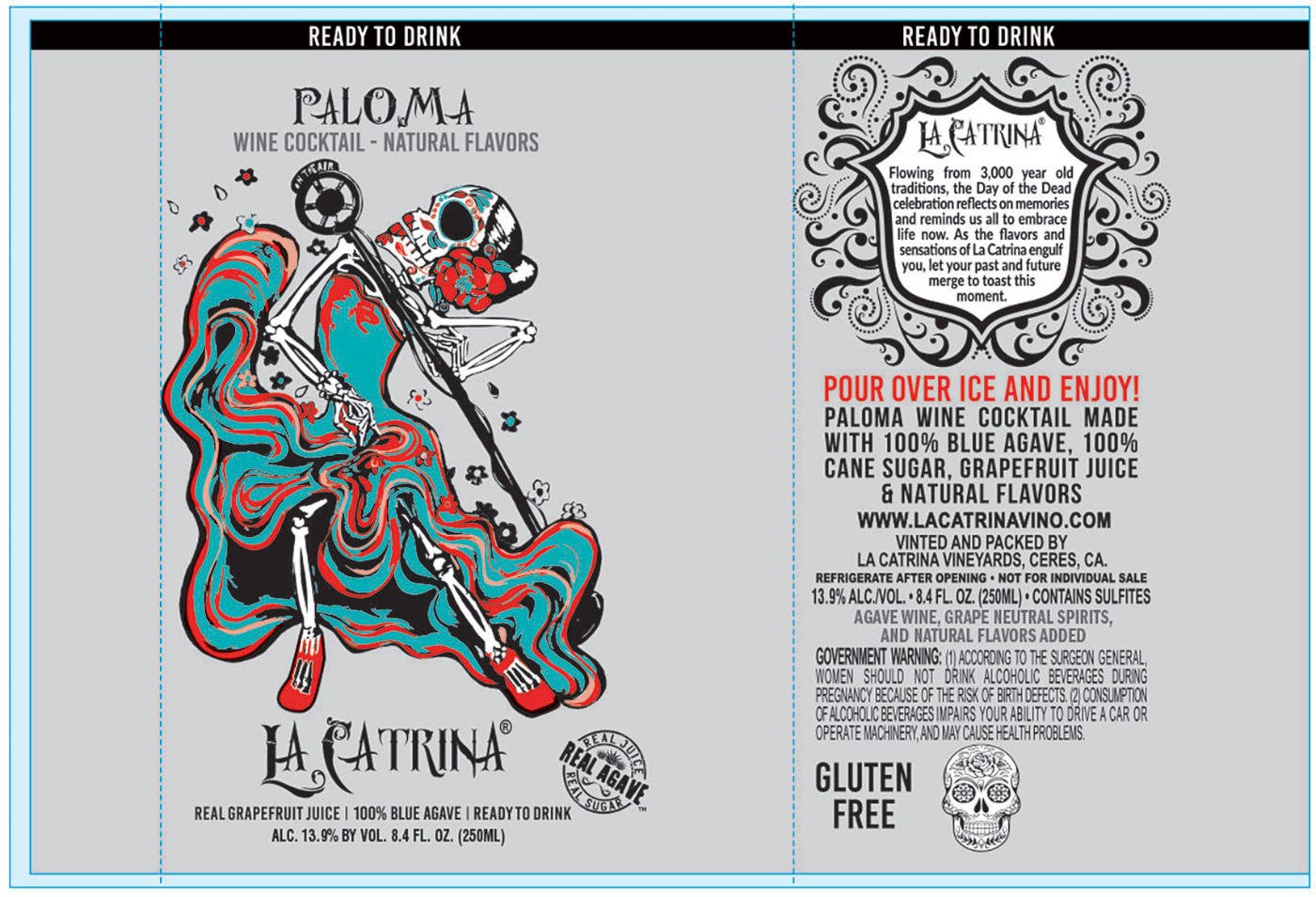 La Catrina Cocktails Paloma Can front label sample