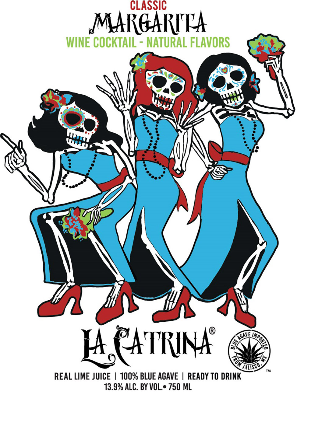 La Catrina Cocktails Classic Margarita front bottle label sample