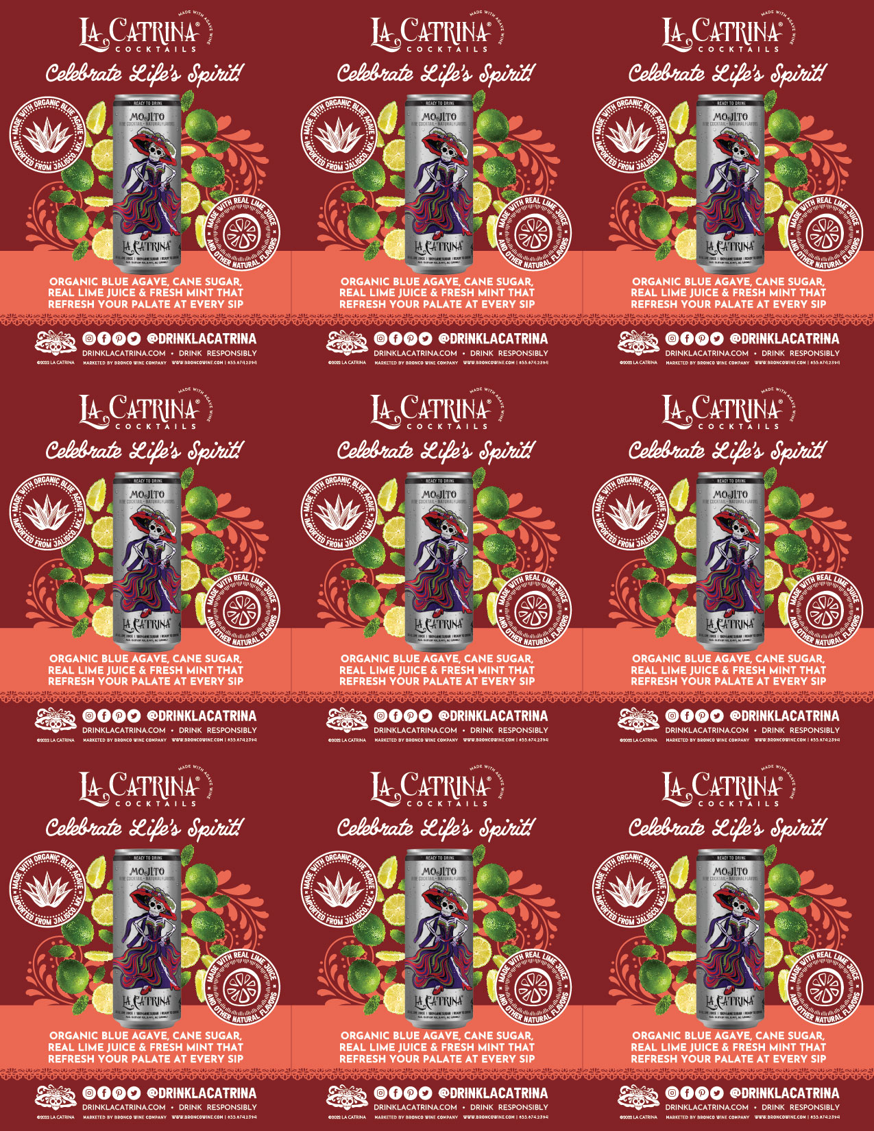 La Catrina Cocktails Mojito Can shelf talker sample