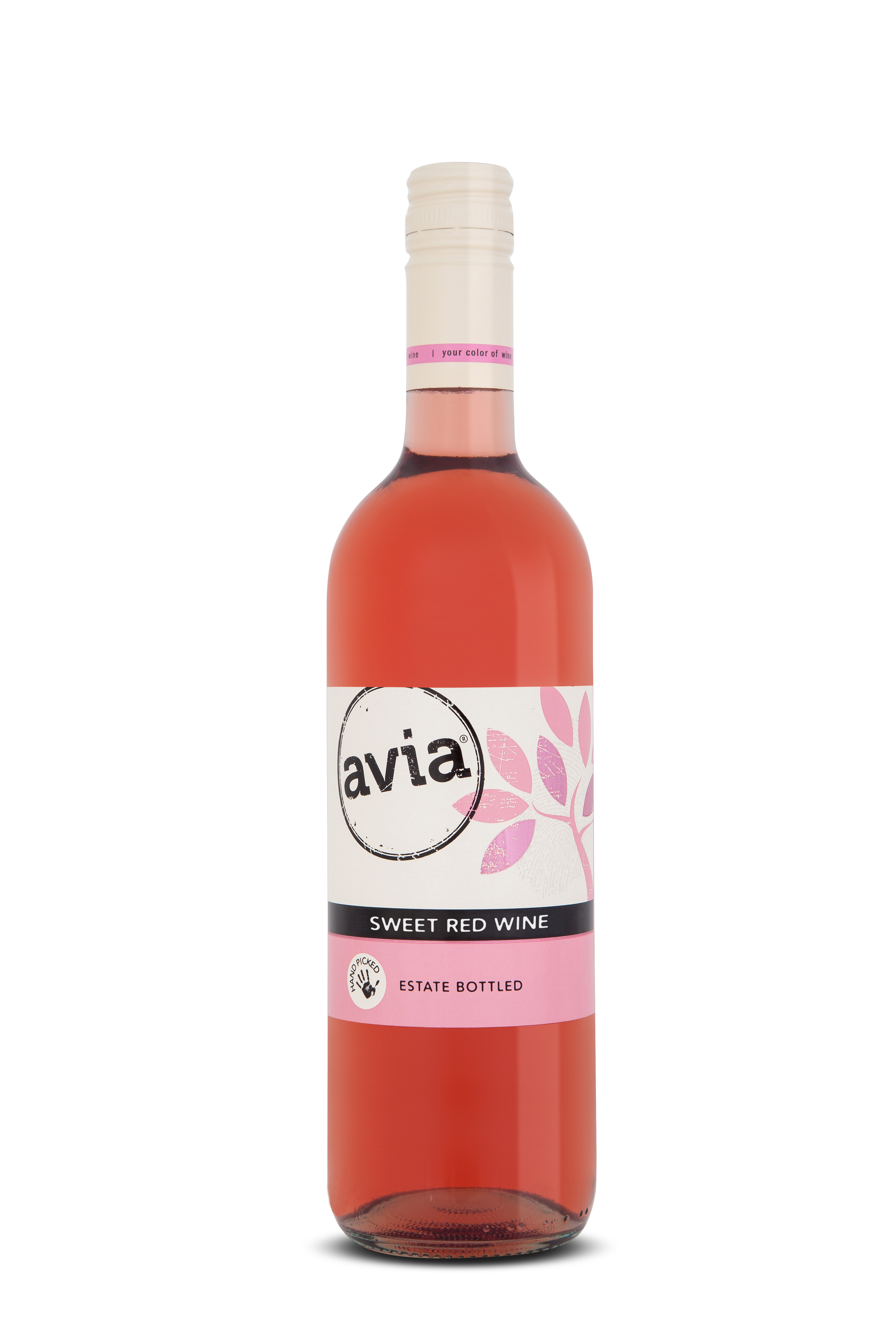 Avia wine brand Sweet red bottle front view