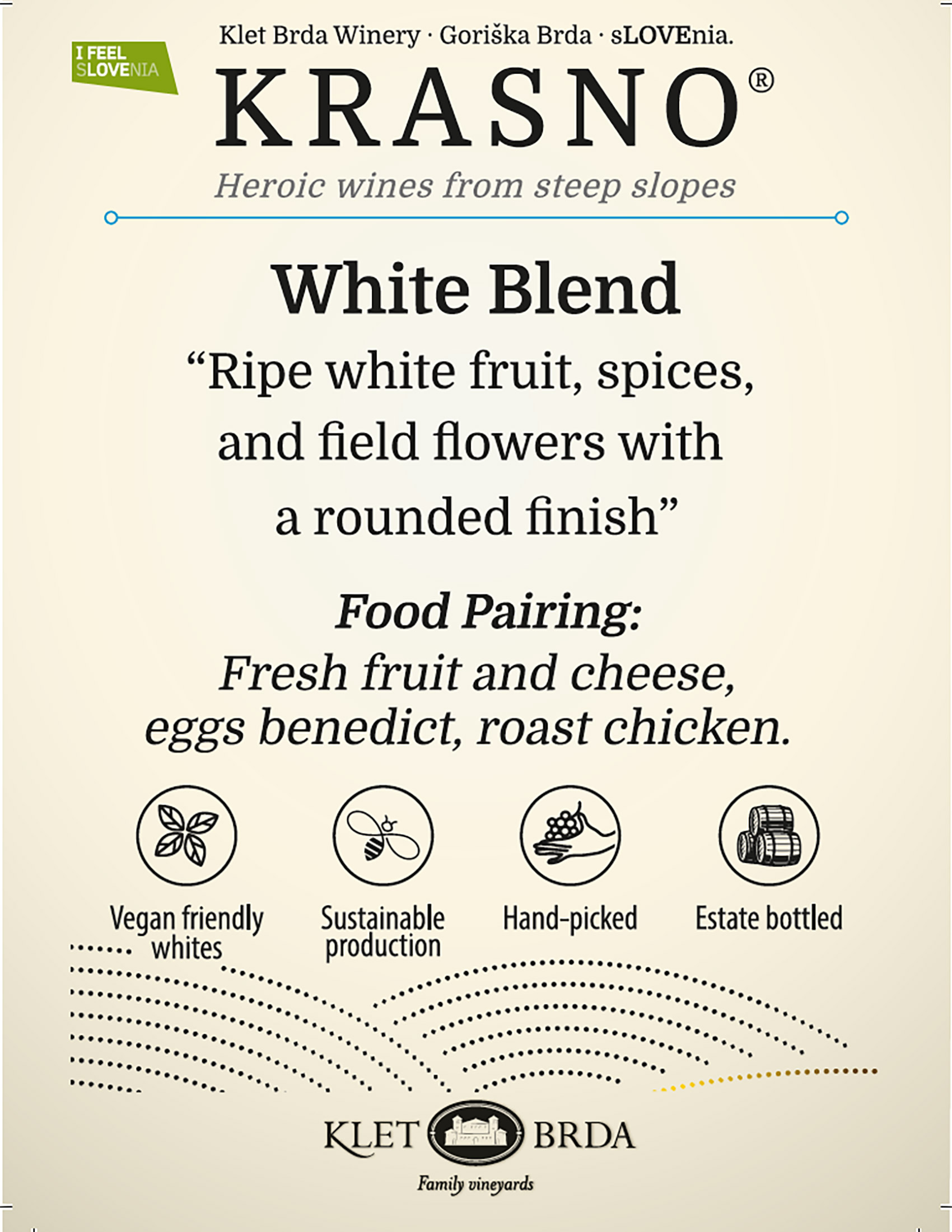 Krasno wine brand White Blend Sell Sheets