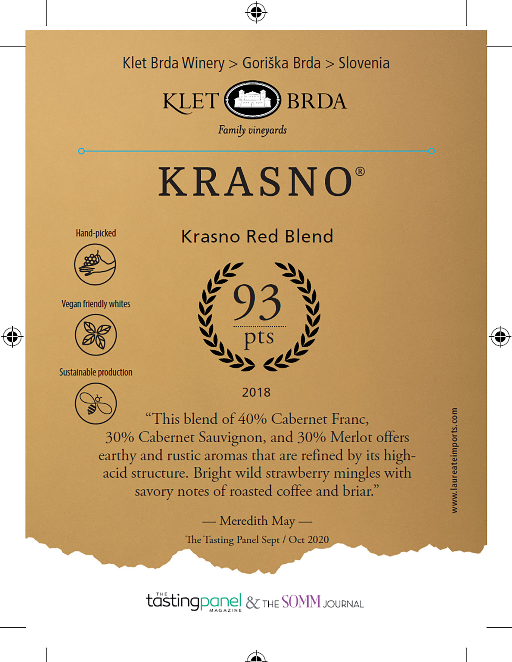 Krasno wine brand Generic wine shelf talker sample