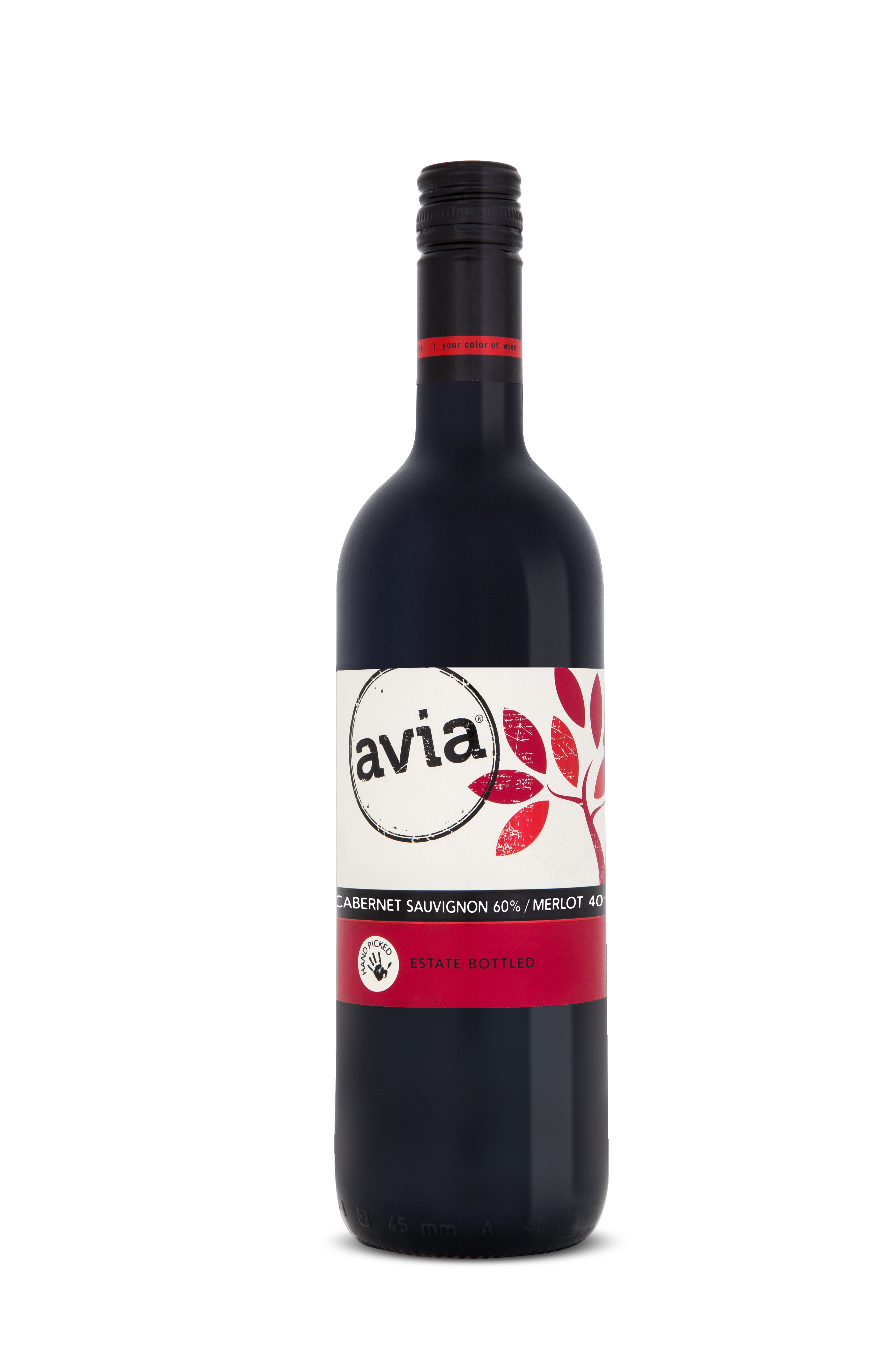 Avia wine brand Merlot Blend bottle front view
