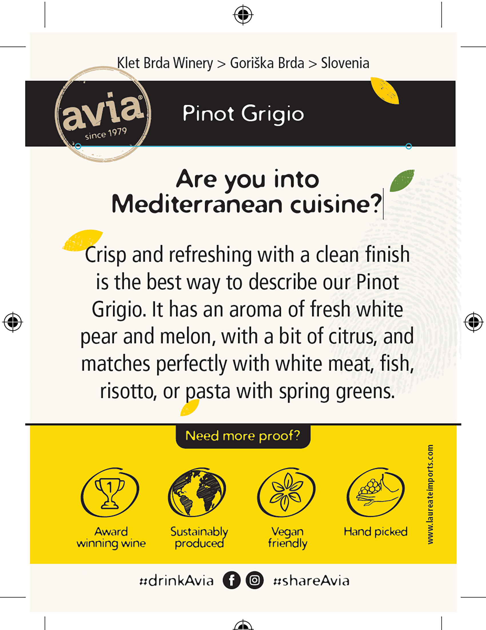 Avia wine brand Family shelf talkers sample