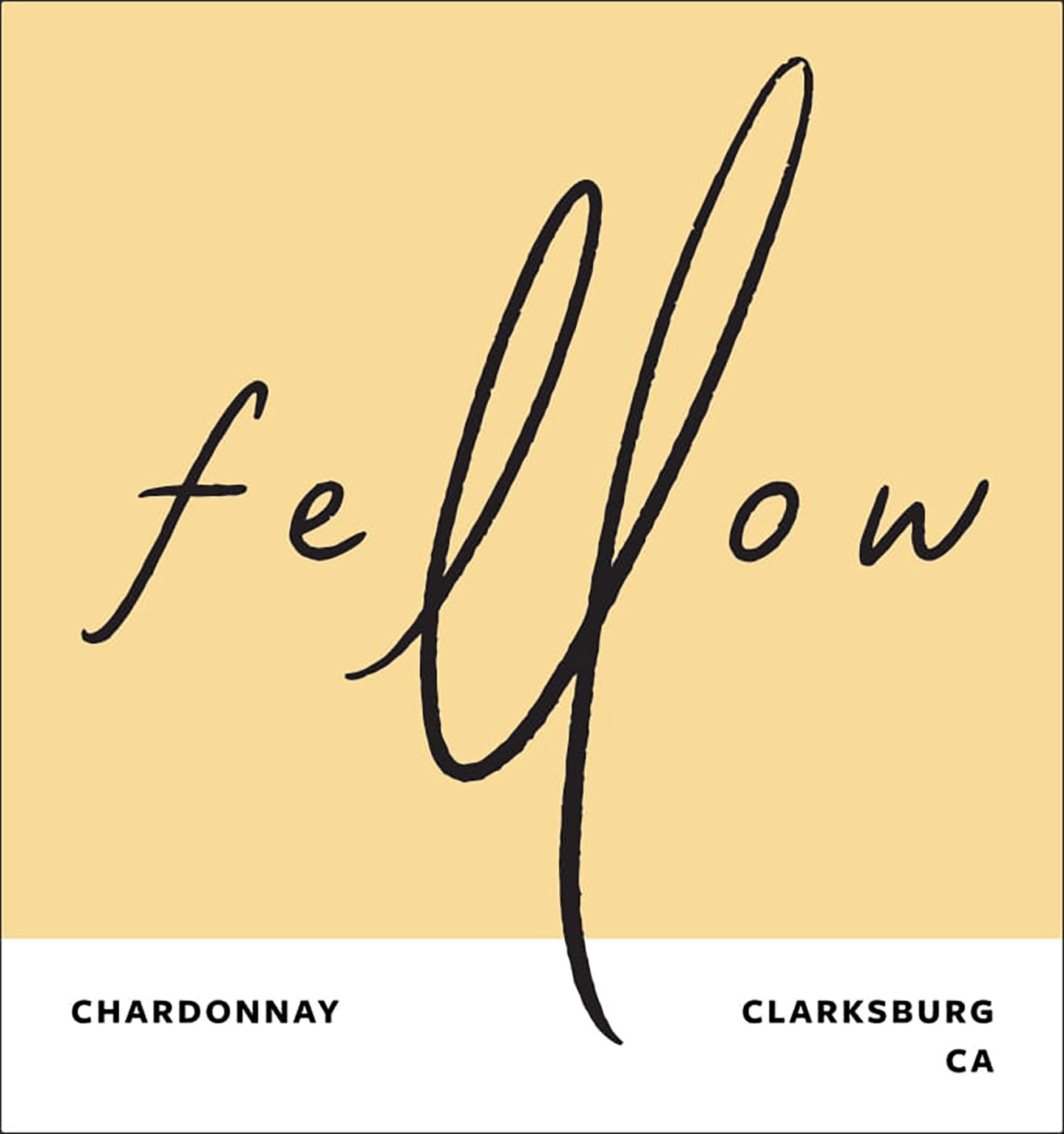 Fellow Wines brand Chardonnay wine bottle front label sample