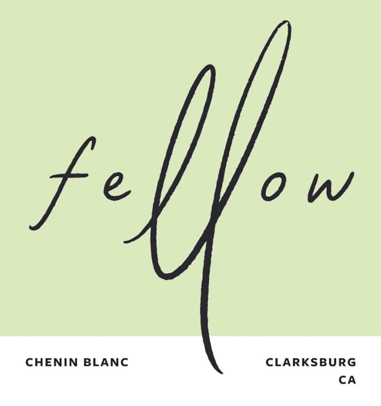 Fellow Wines brand Chenin Blanc wine bottle front label sample