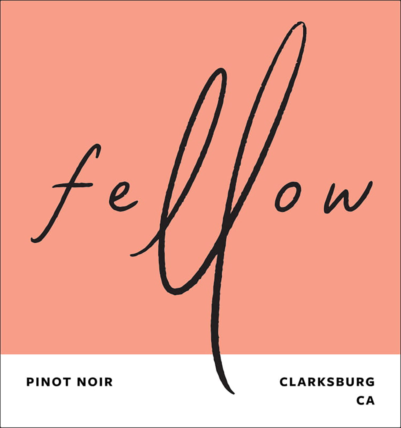 Fellow Wines brand Pinot Noir front bottle label sample