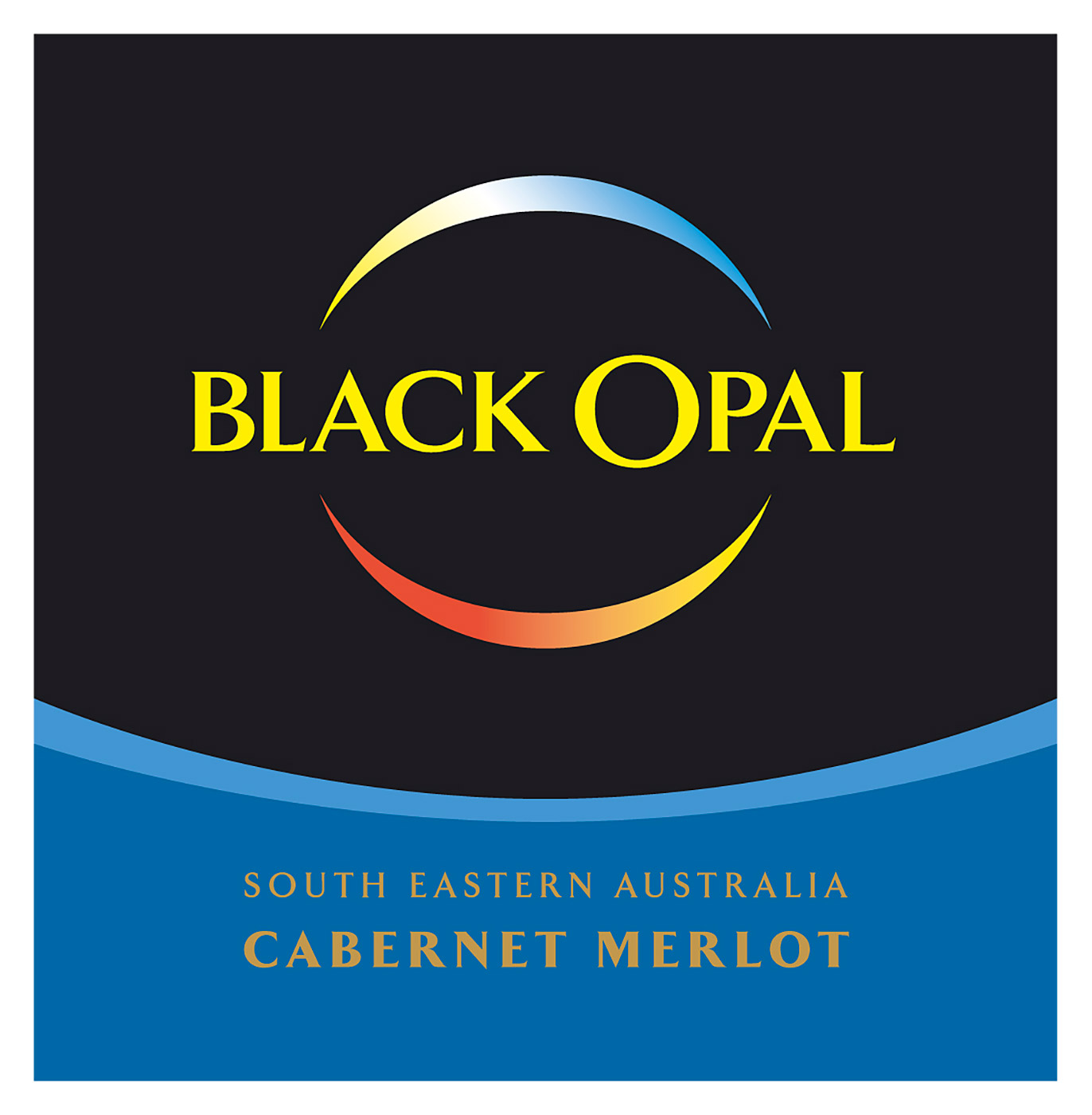 Black Opal brand Cabernet Merlot wine bottle front label sample