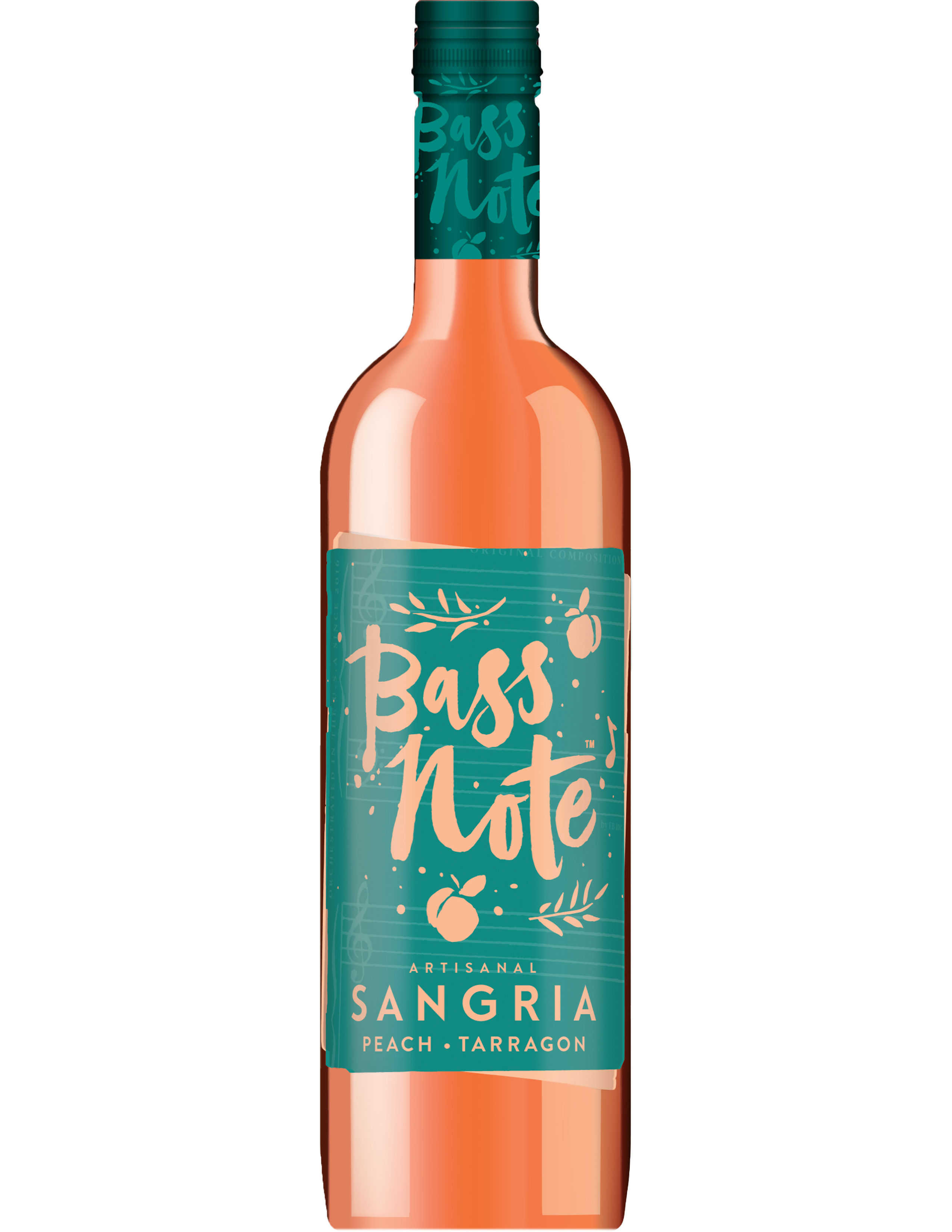 Bass Note wine brand Peach Tarragon bottle front view