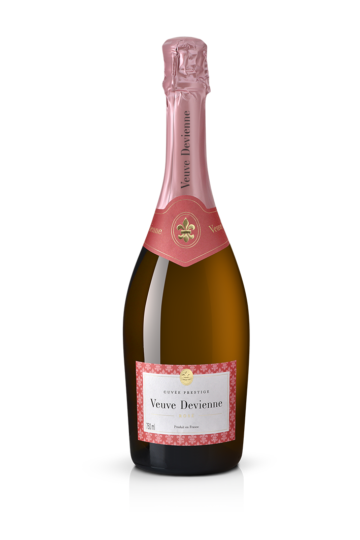 Veuve Devienne Rosé Sec Cuvée Prestige front bottle view with label