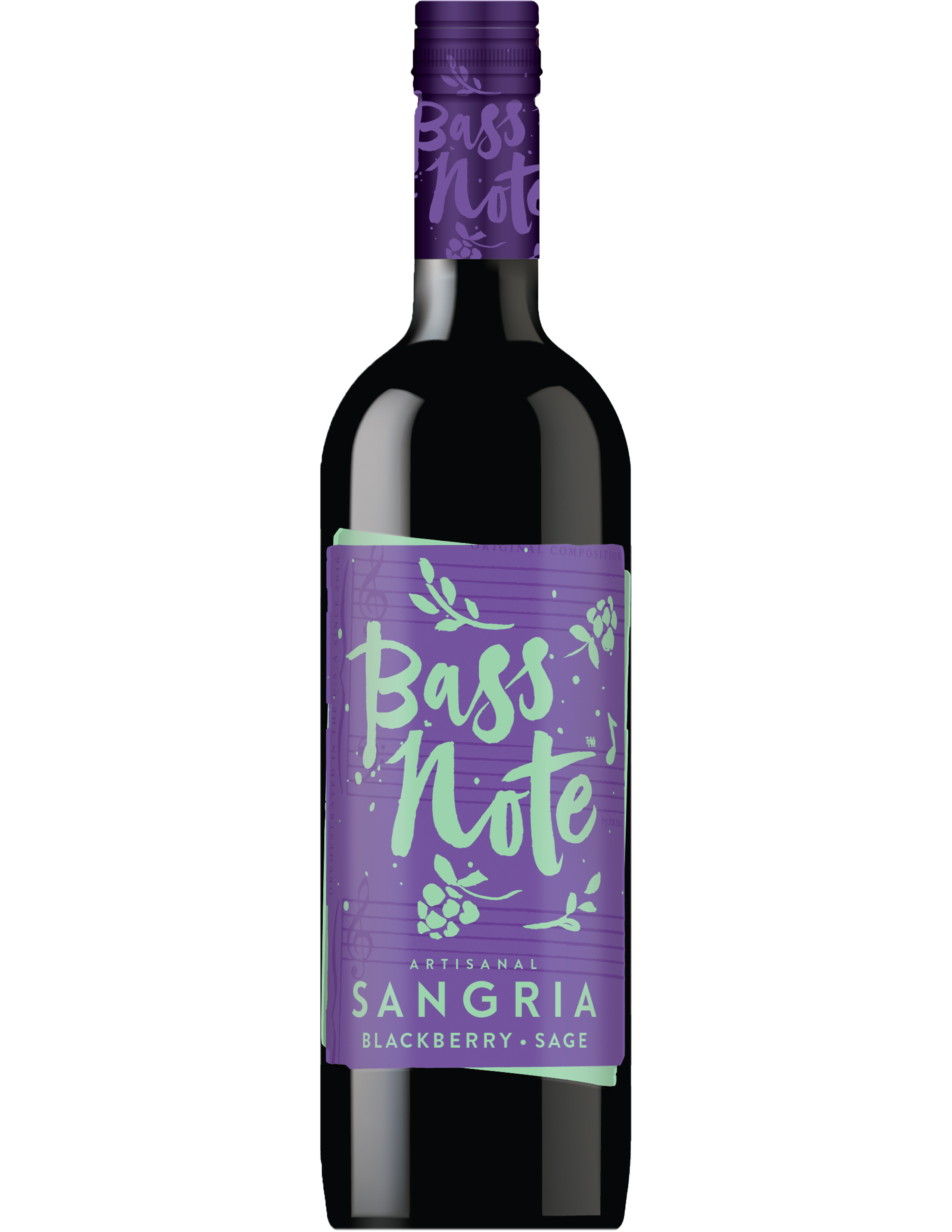 Bass Note wine brand Blackberry Sage bottle front view