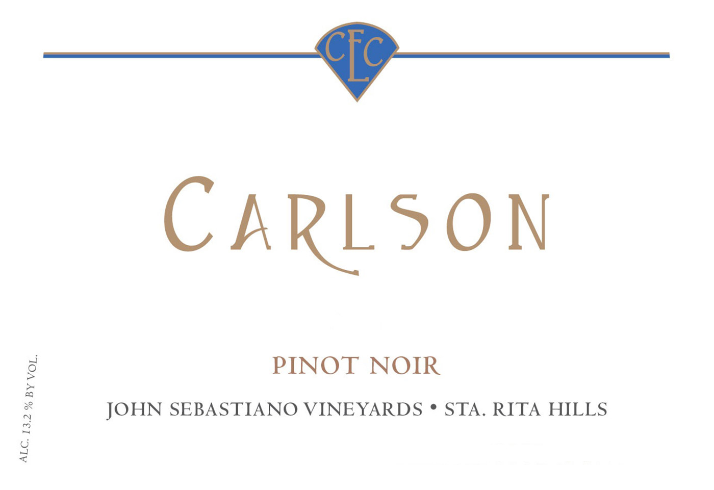 Carlson brand Pinot Noir wine bottle front label sample
