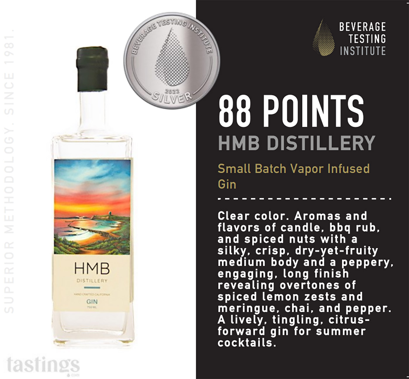 Half Moon Bay Distillery brand Gin shelf talker sample