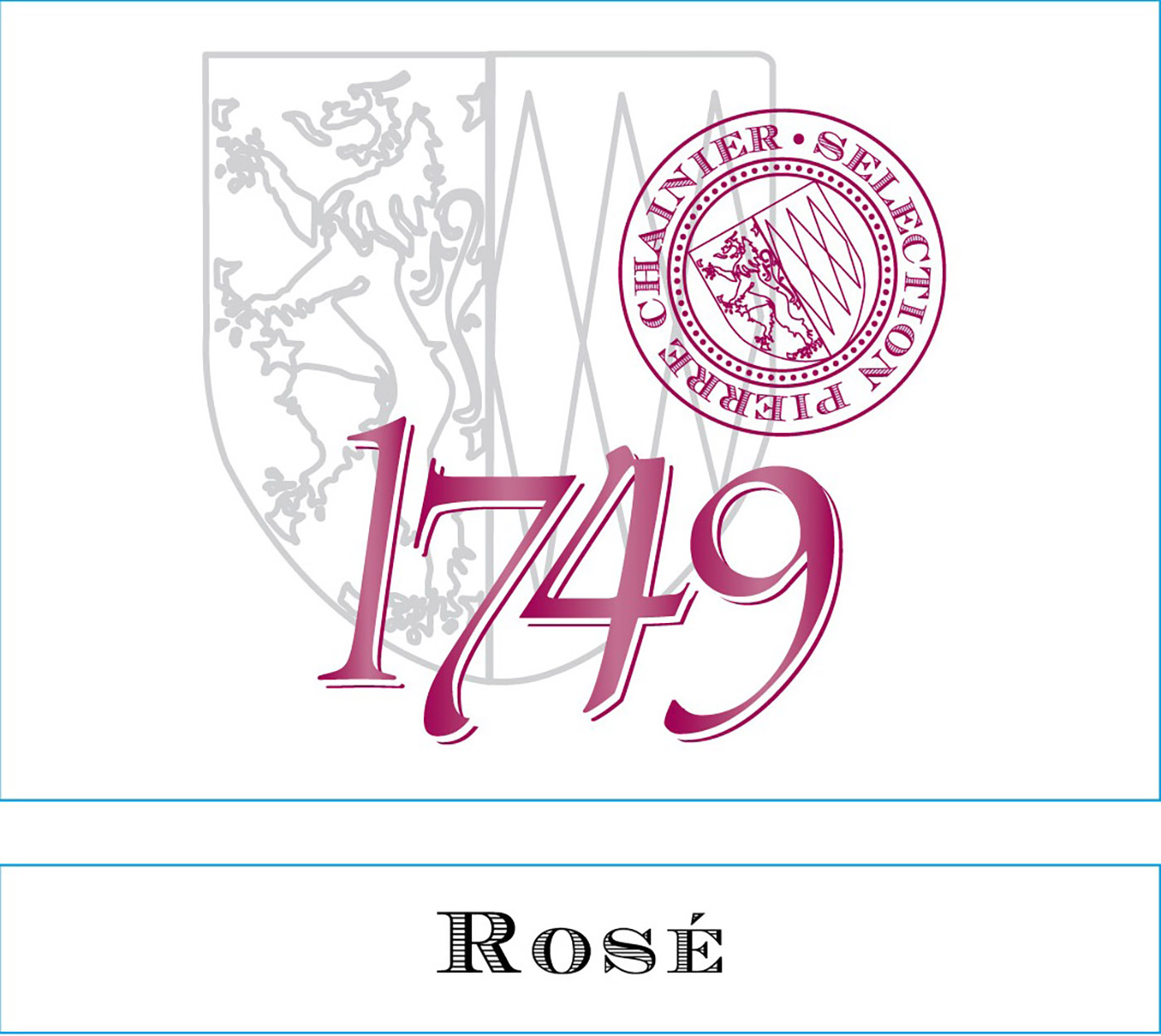 1749 wine brand preview of front label for Rosé