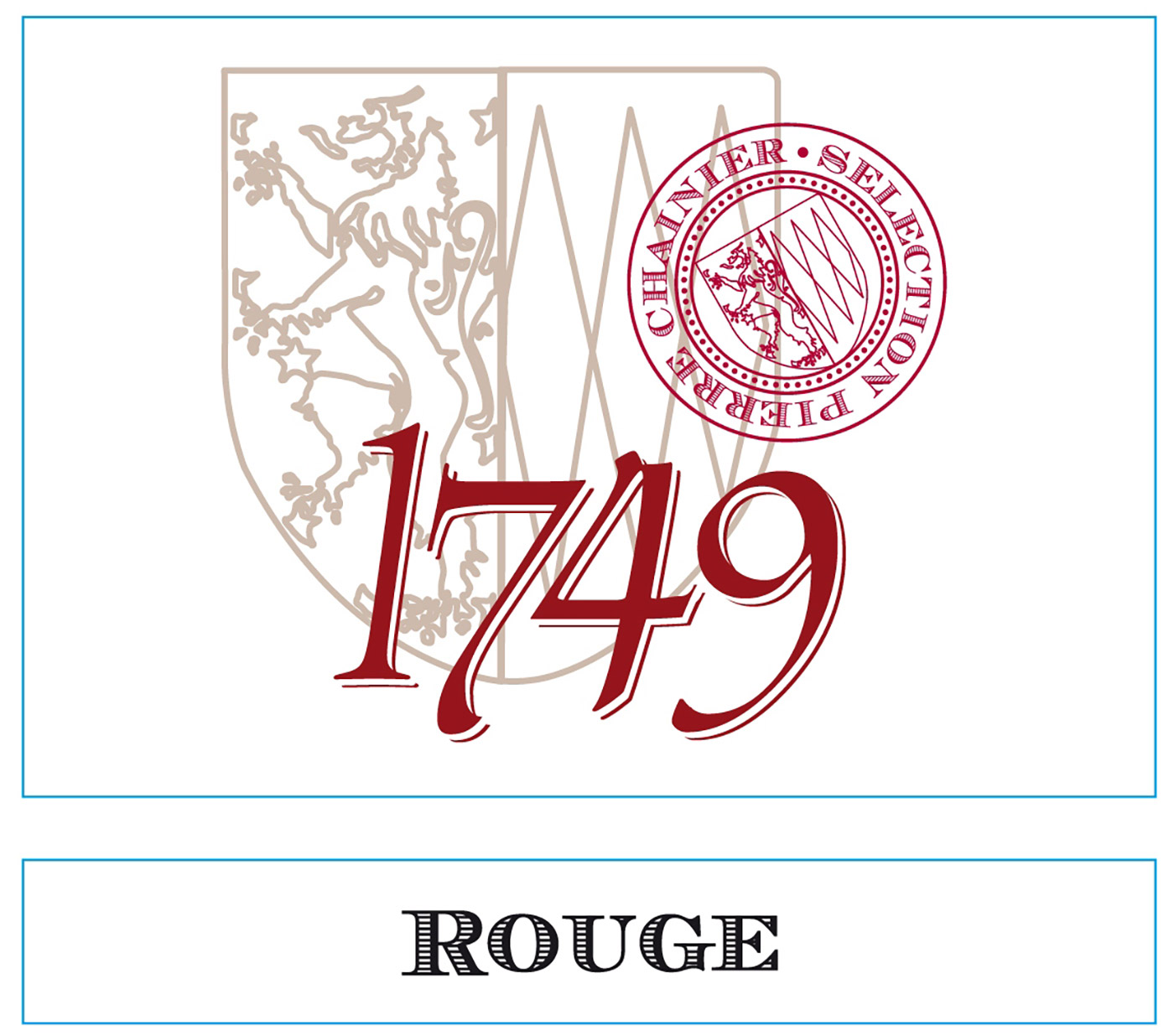 1749 brand Rouge wine label samples front