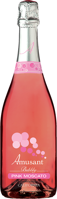 Amusant by Allure brand Bubbly Pink Moscato bottle front view