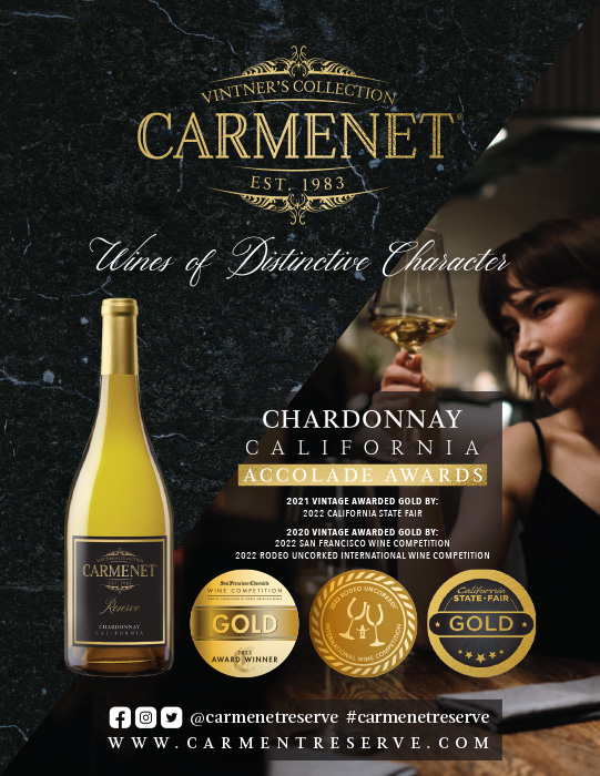 Carmenet brand 2020 Chardonnay accolade flyer sample