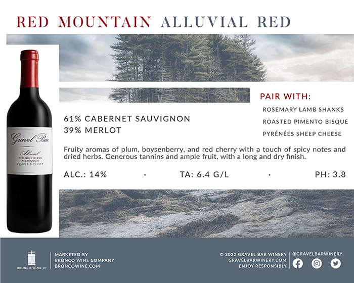 Gravel Bar Alluvial Red blend tech sheet sample