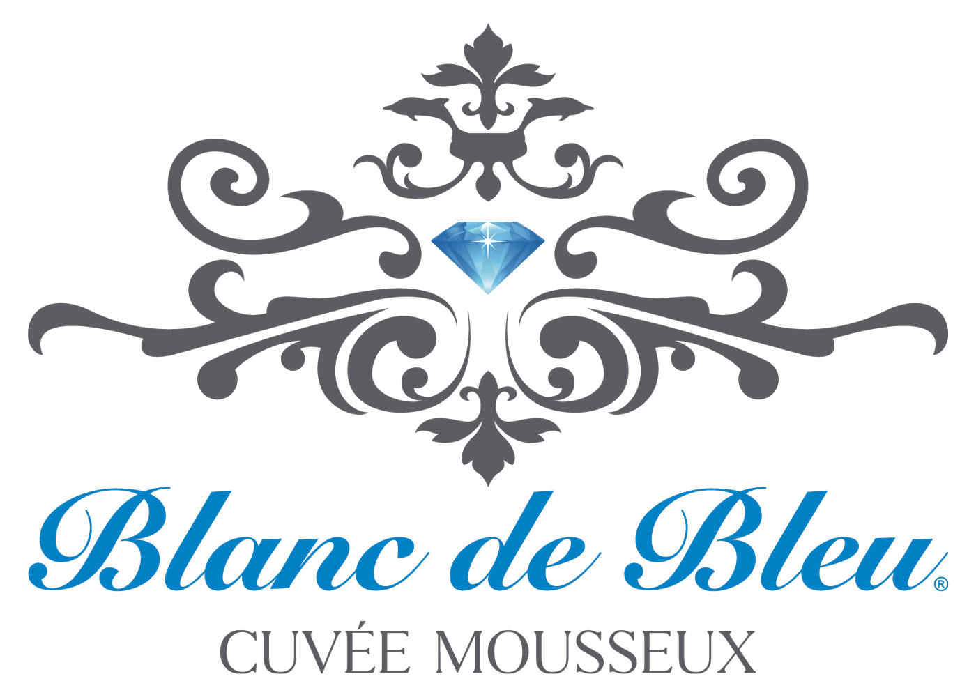 Blanc de Bleu Cuvée Mousseux logo in blue