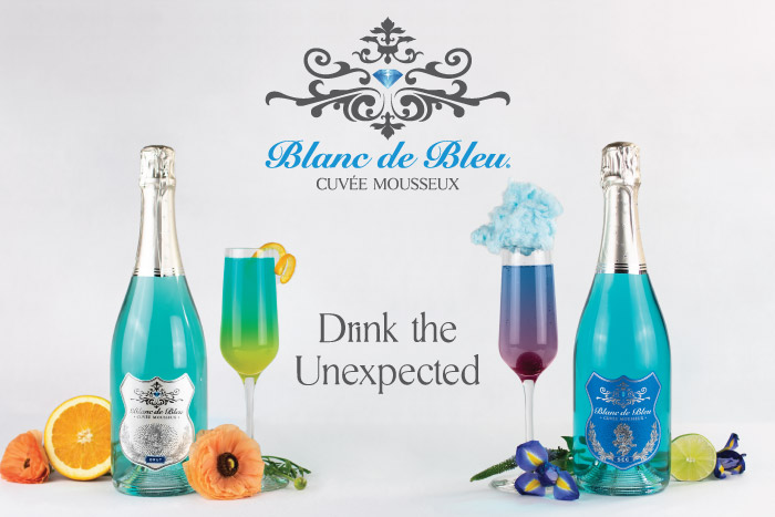 Blanc de Bleu Drink the Unexpected Cocktail Postcard sample