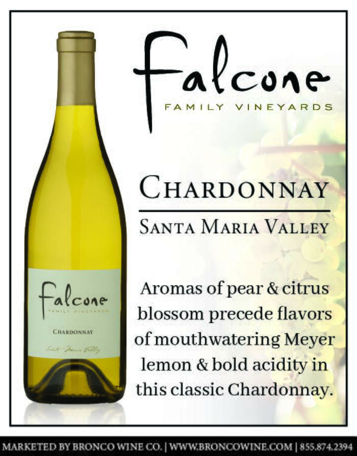 Falcone Chardonnay Bottleshot with tasting notes