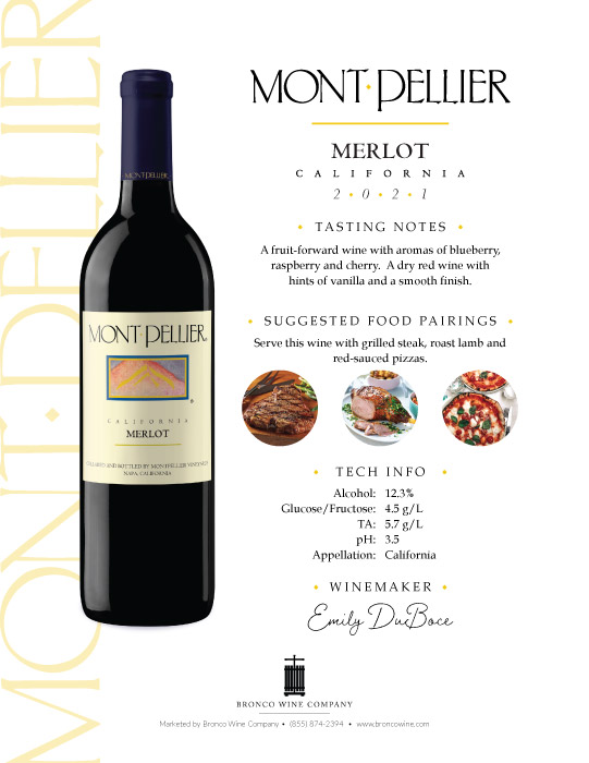 Montpellier Merlot wine tech sheet sample