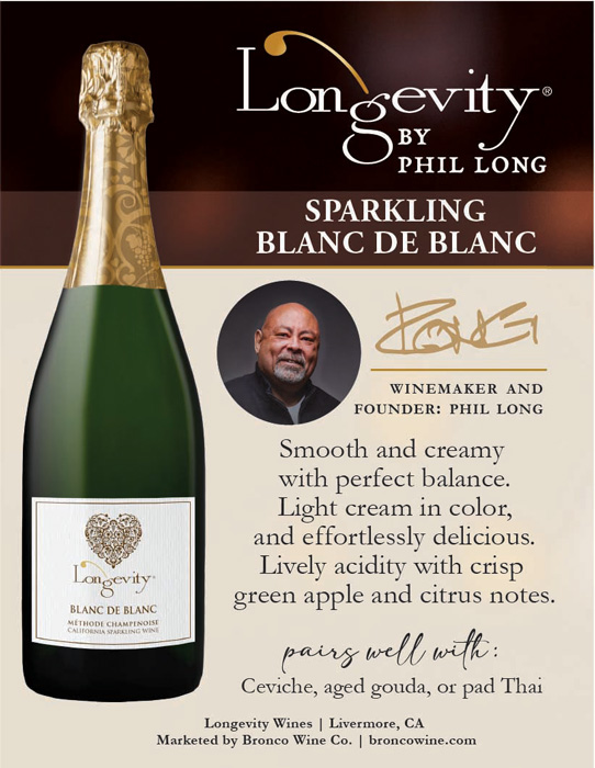 Sparkling Blanc de Blanc with Phil Long shelf talker sample