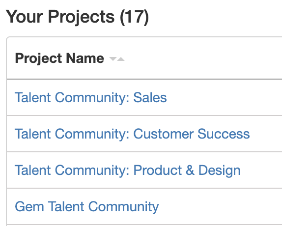 Talent Community Project Types
