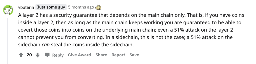 Difference between L2 and sidechains