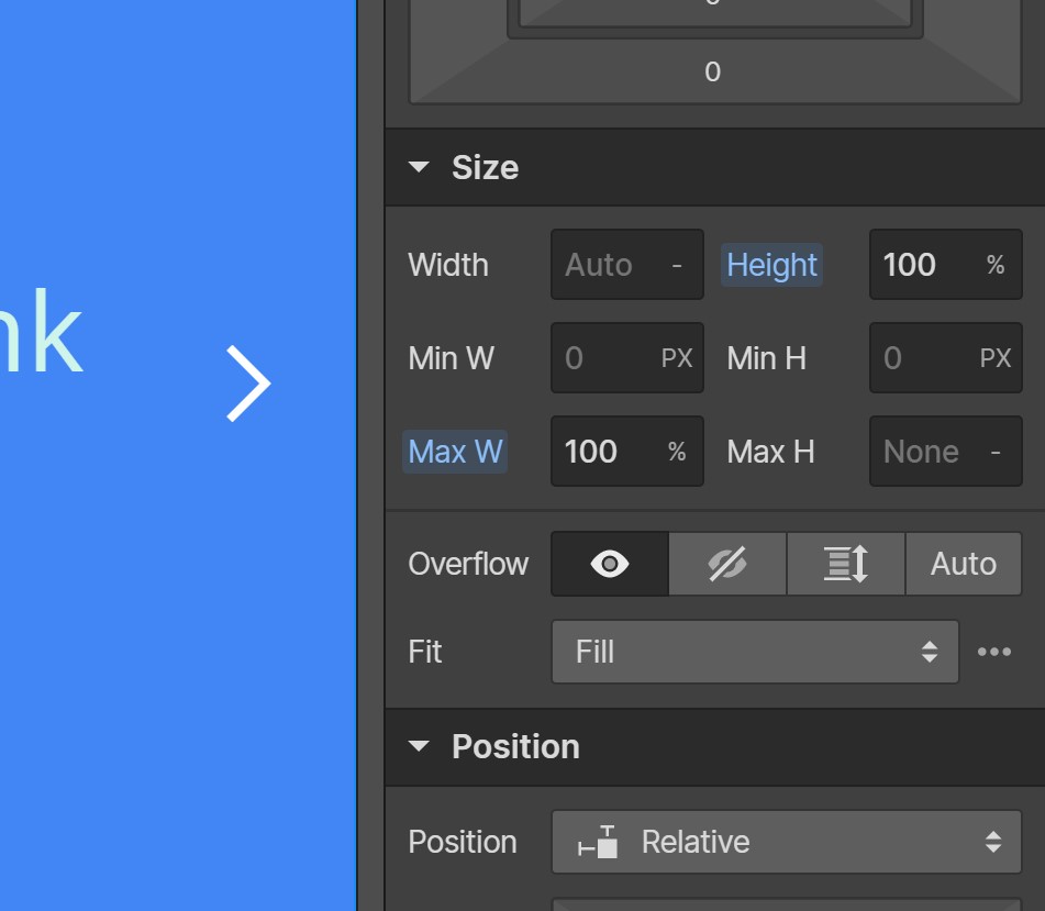 Webflow Responsive Slider Slider Size Settings