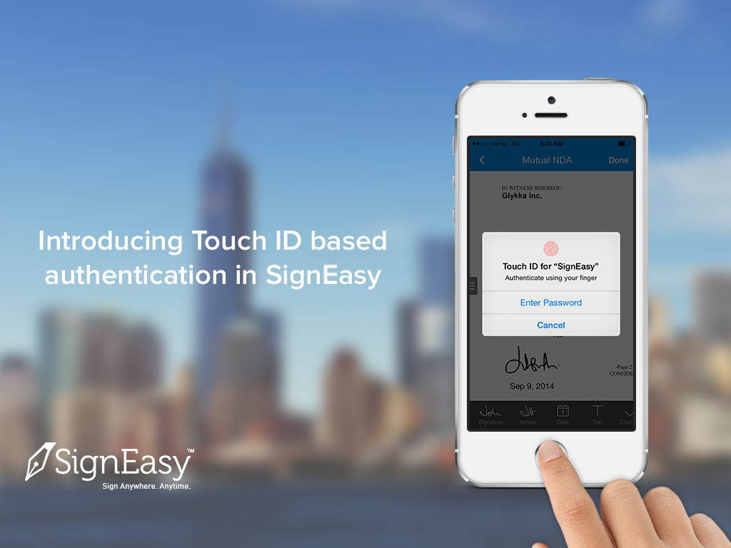 Signeasy Integrates Touch ID For iOS 8 App