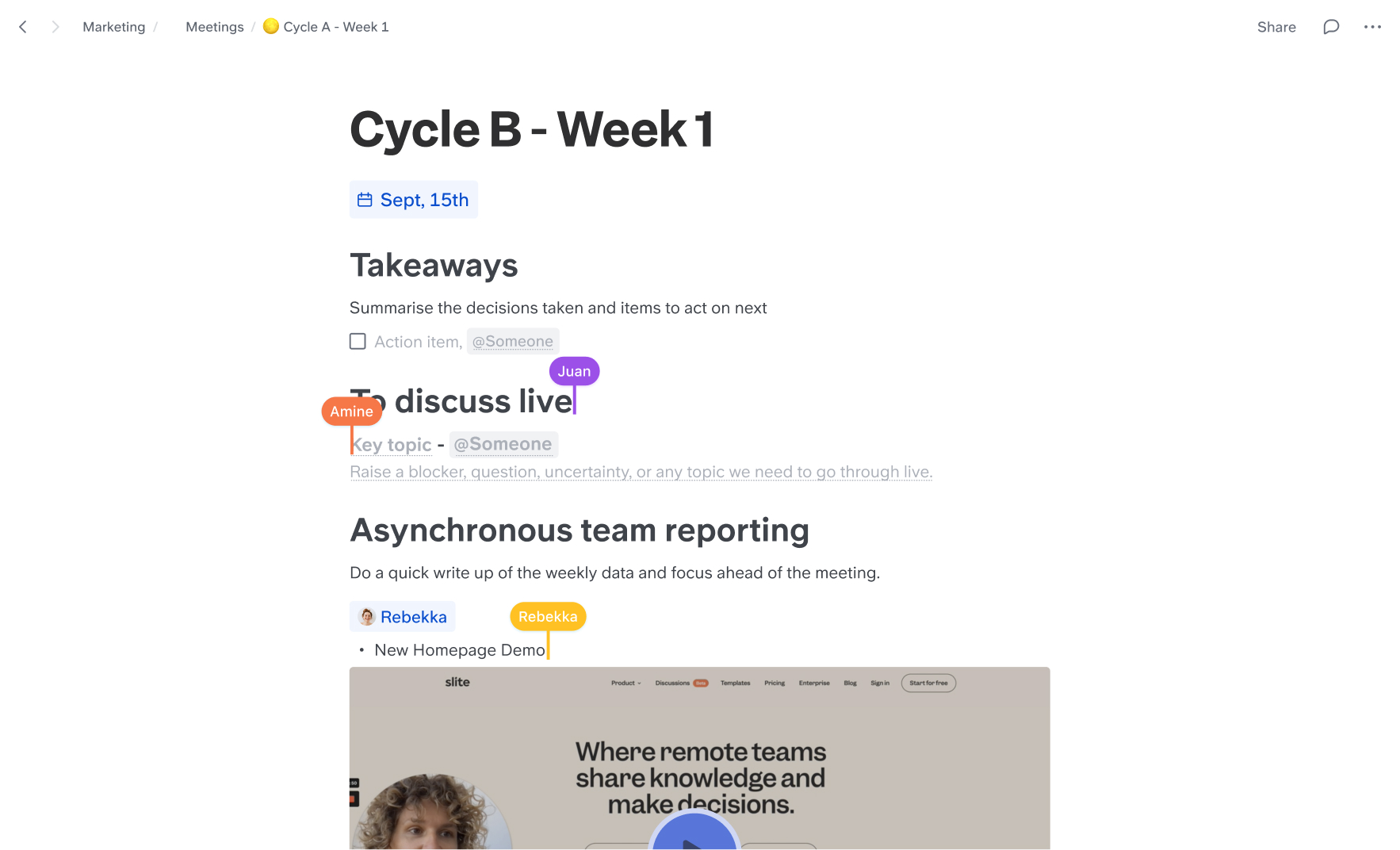 Slite - The workspace for remote teams