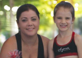 Kirsty with a student from Eclipse Dance & Performing Arts