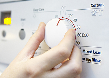 Washing machine dial being set