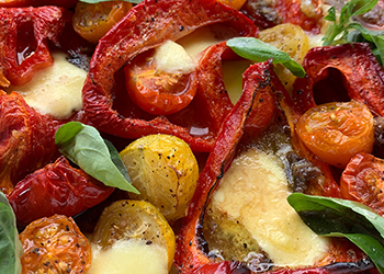 Roasted Capsicum with Tomato, Anchovy and Garlic