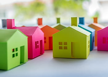 Colourful paper houses