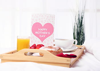 Mother's Day breakfast in bed tray
