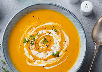 Thai-style sweet potato and leek soup