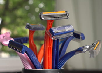 Used disposable razors