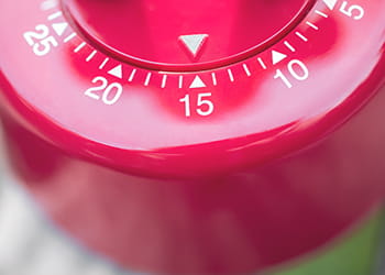 Red timer set at the 15 minute mark