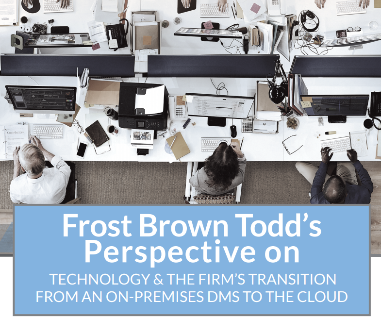 Graphic for the webinar where Frost brown Todd shares his views on law firms moving to the cloud.